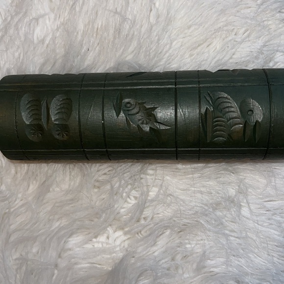 Vintage Springerle Carved Wood Rolling Pin German Cookie Mould Biscuit - Picture 3 of 5